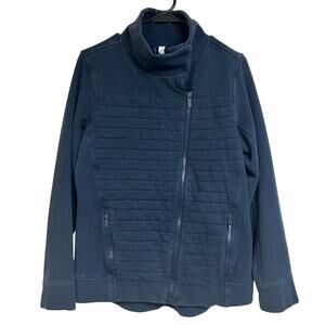 Lululemon Jacket Womens Navy Blue Fleece Be True Full Zip Tilt Puffer Size 8